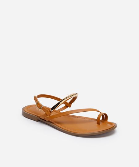 rasteirinha tiras finas oneself marrom 34