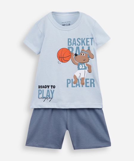 conjunto infantil curto cachorro esportivo azul 5 conjunto infantil curto cachorro esportivo azul 5