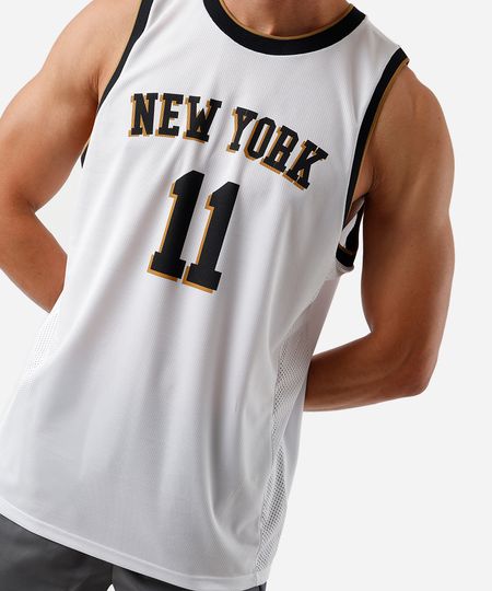 regata basquete masculina esportiva ace new york branca M regata basquete masculina esportiva ace new york branca M