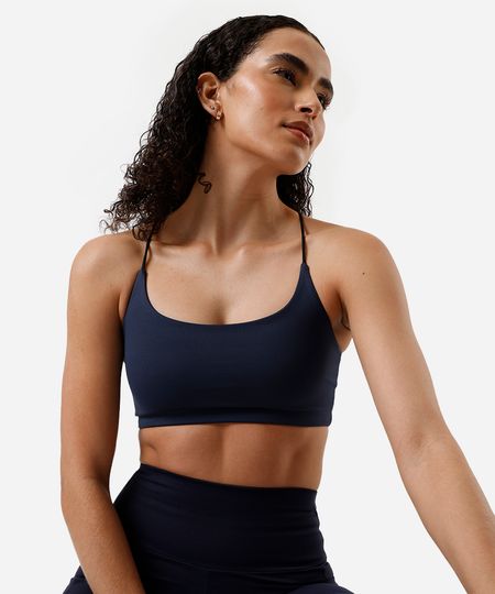 top dupla face feminino esportivo ace azul M