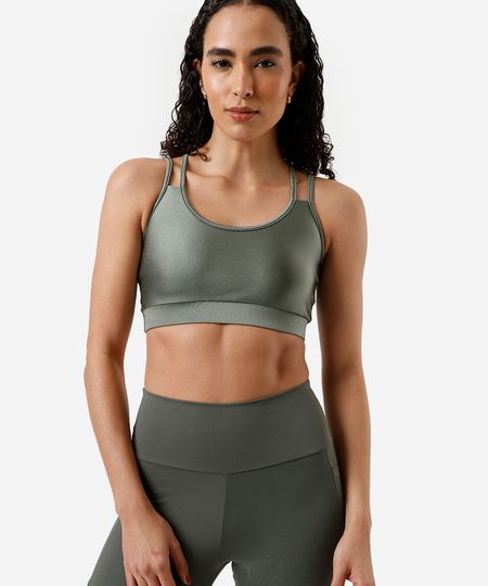 top alça fina feminino esportivo ace verde P