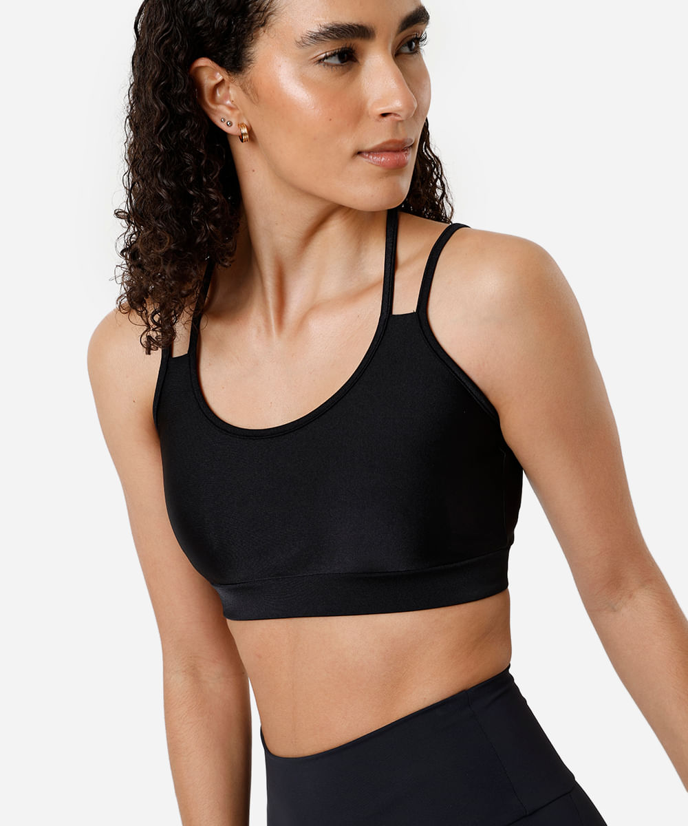 top alça fina feminino esportivo ace preto