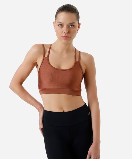 top alça fina feminino esportivo ace bronze P