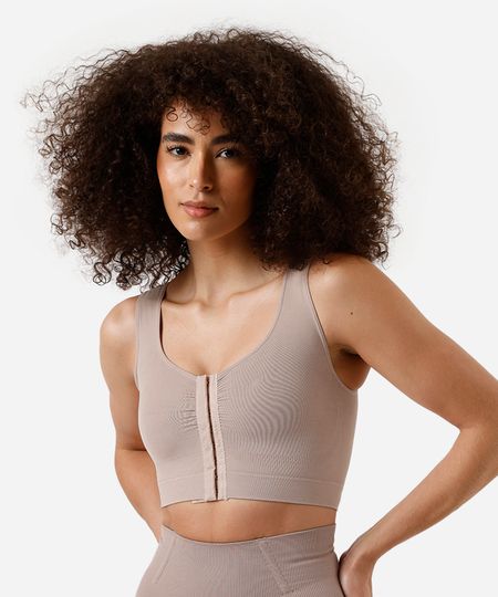 sutiã modelador cropped plié bege M