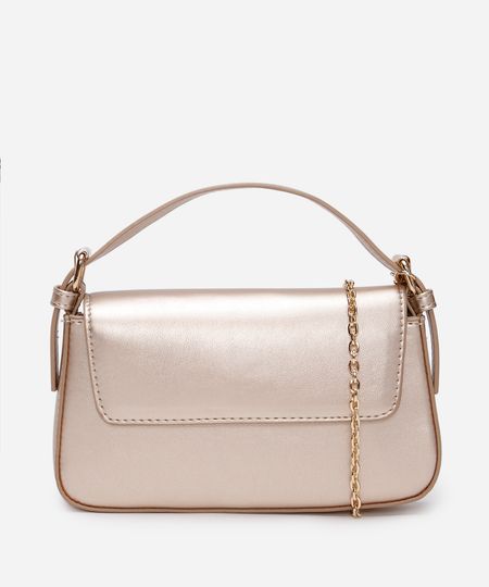 bolsa transversal estruturada com alça de corrente dourada UNICO