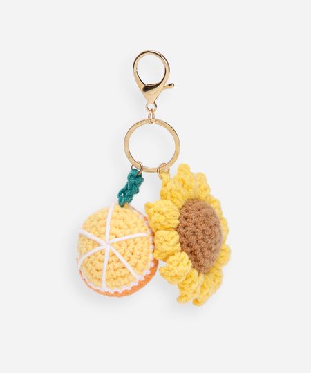 chaveiro bag charm de crochê colorido UNICO