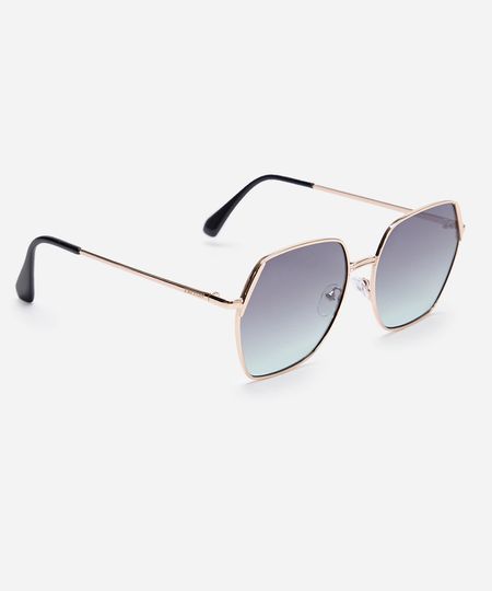 óculos de sol quadrado triton dourado UNICO