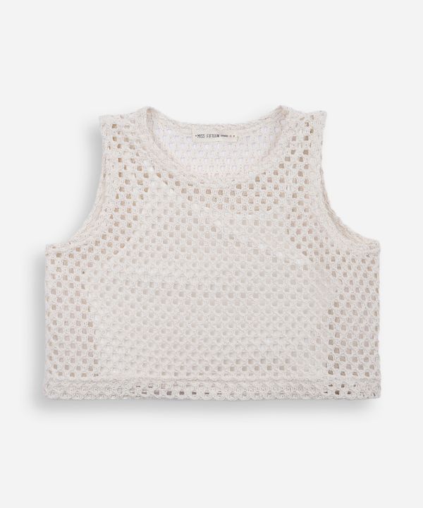 cropped de tricot juvenil bege 10