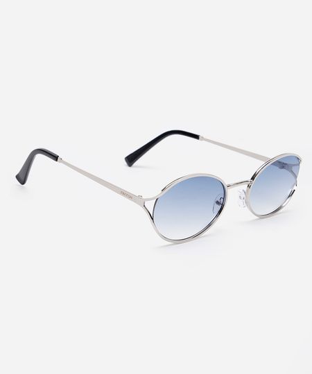 óculos de sol oval triton prateado UNICO