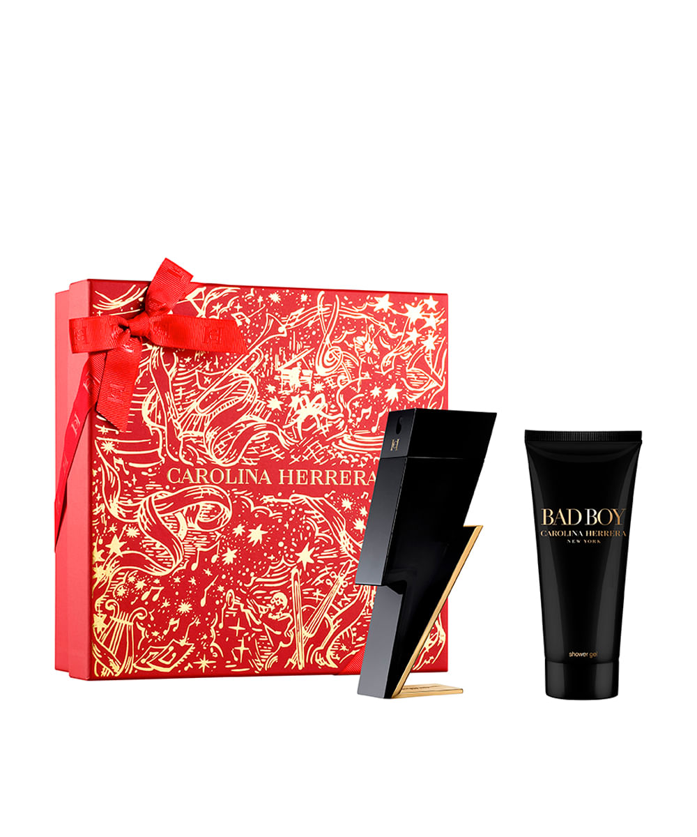 kit perfume masculino carolina herrera bad boy eau de toilette e gel de banho 100ml