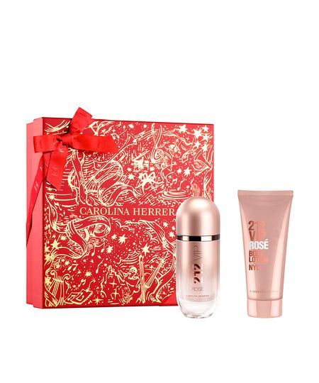 kit perfume feminino carolina herrera 212 vip rosé eau de parfum 80ml e creme corporal 100ml UNICO