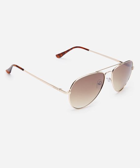 óculos de sol aviador triton unissex dourado UNICO