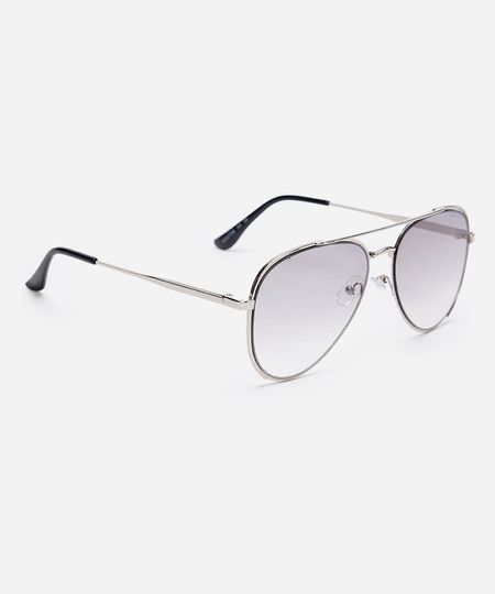 óculos de sol aviador triton unissex prateado UNICO