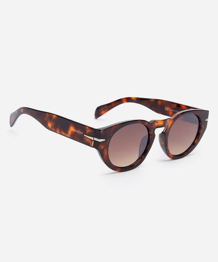 óculos de sol redondo tartaruga triton marrom UNICO