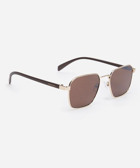 óculos de sol quadrado triton unissex dourado UNICO óculos de sol quadrado triton unissex dourado UNICO