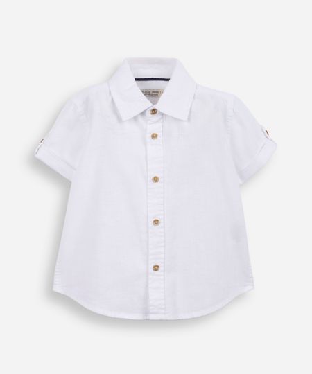 camisa infantil de algodão manga curta off white 1 camisa infantil de algodão manga curta off white 1