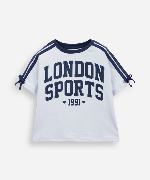 camiseta infantil de algodão estampada com laço azul 4