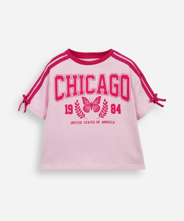 camiseta infantil de algodão estampada com laço rosa 8