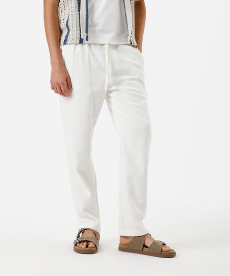calça jogger cropped masculina de sarja off white 38 calça jogger cropped masculina de sarja off white 38