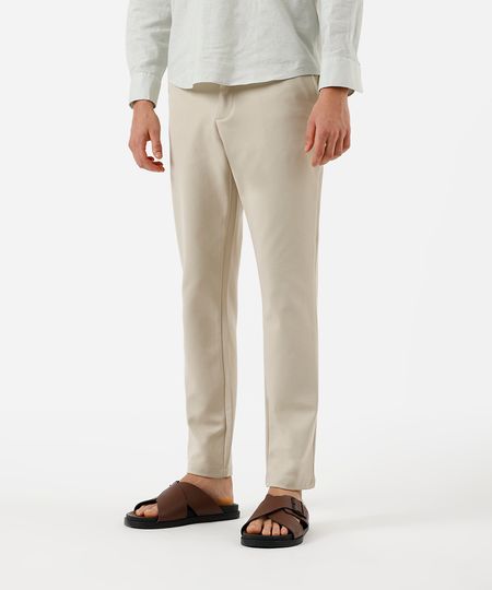 calça reta masculina de alfaiataria bege 38 calça reta masculina de alfaiataria bege 38