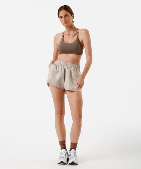 short running feminino esportivo ace bege M short running feminino esportivo ace bege M