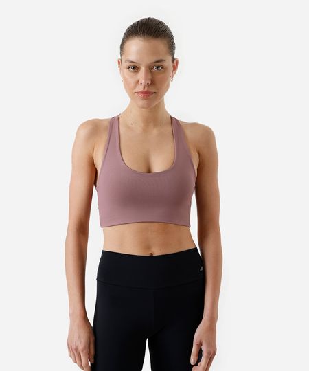 top nadador feminino de poliamida esportivo ace rosa P