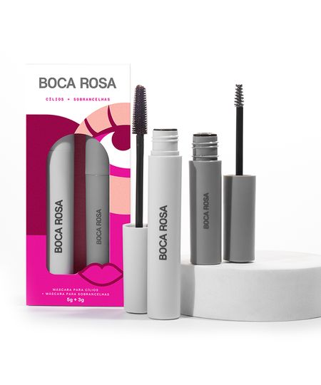 kit boca rosa máscara de cílios efeito natural e máscara de sobrancelha UNICO kit boca rosa máscara de cílios efeito natural e máscara de sobrancelha UNICO