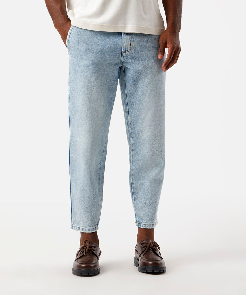 calça chino masculina jeans azul