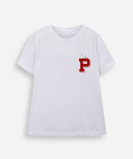 camiseta infantil de algodão snoopy off white 6