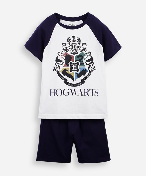 pijama curto infantil de algodão harry potter off white 6