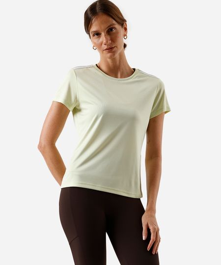 camiseta feminina esportiva ace com listras verde P