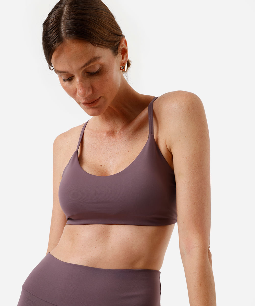 top alça fina feminino de poliamida esportivo ace roxo