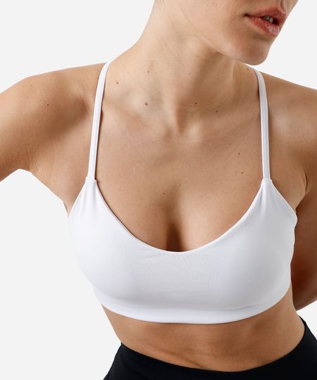 top alça fina feminino de poliamida esportivo ace branco P top alça fina feminino de poliamida esportivo ace branco P