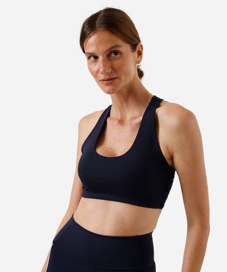 top nadador feminino de poliamida esportivo ace azul P