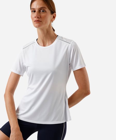 camisa feminina ace com refletivo no ombro branca P