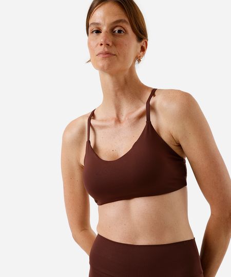 top alça fina feminino de poliamida esportivo ace marrom M