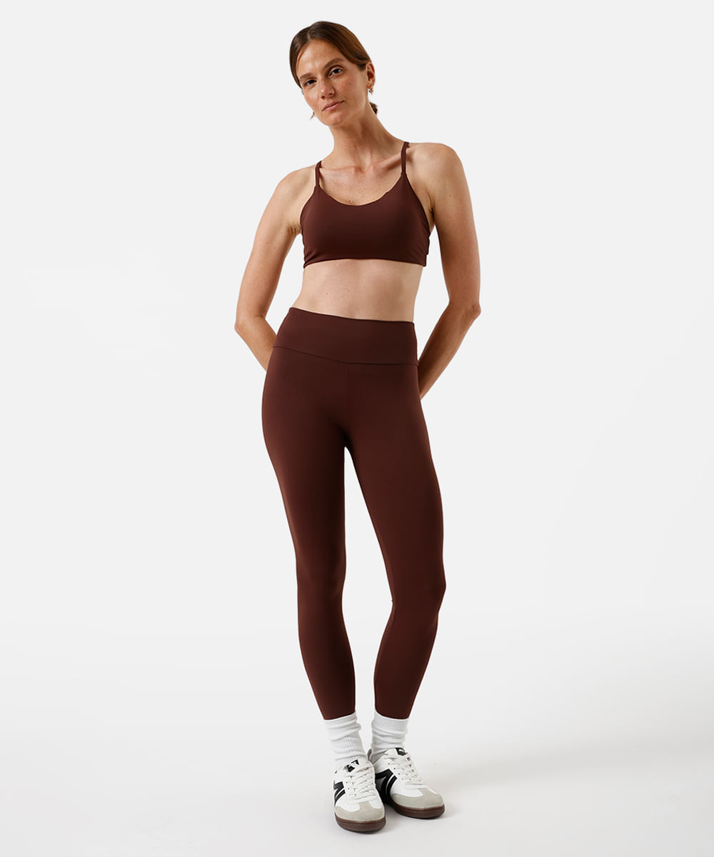 calça legging feminina esportiva marrom