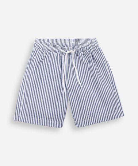 bermuda infantil com algodão texturizada listrada azul 4 bermuda infantil com algodão texturizada listrada azul 4