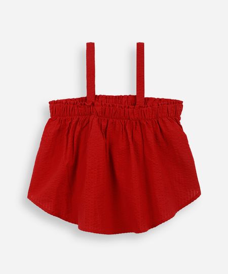 bata infantil de alça com lastex vermelha 6