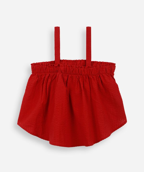 bata infantil de alça com lastex vermelha 6
