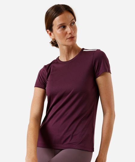 camiseta feminina esportiva ace com listras roxa P
