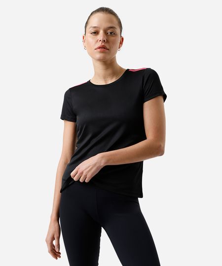 camiseta feminina esportiva ace com listras rosa P