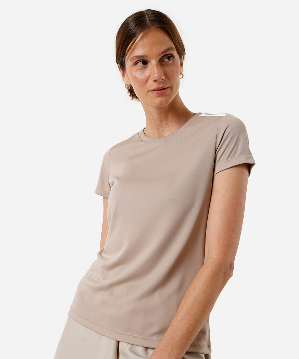 camiseta feminina esportiva ace com listras roxa