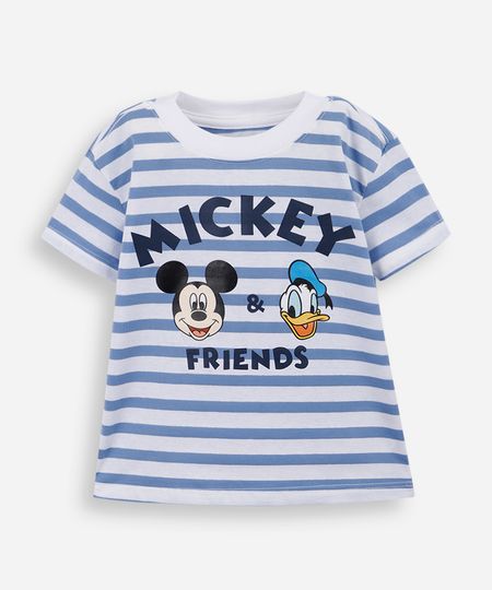camiseta infantil listrada mickey e amigos azul 4 camiseta infantil listrada mickey e amigos azul 4