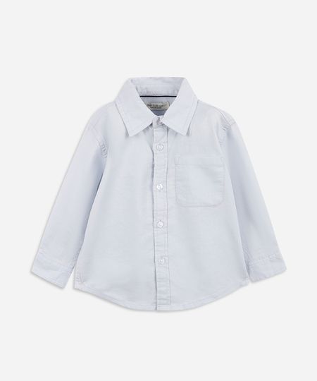 camisa de algodão infantil manga longa azul 2 camisa de algodão infantil manga longa azul 2