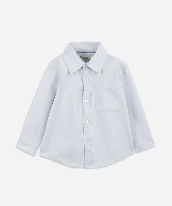 camisa de algodão infantil manga longa azul 5