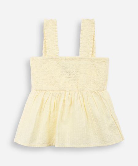 bata de algodão infantil texturizada amarela 4 bata de algodão infantil texturizada amarela 4