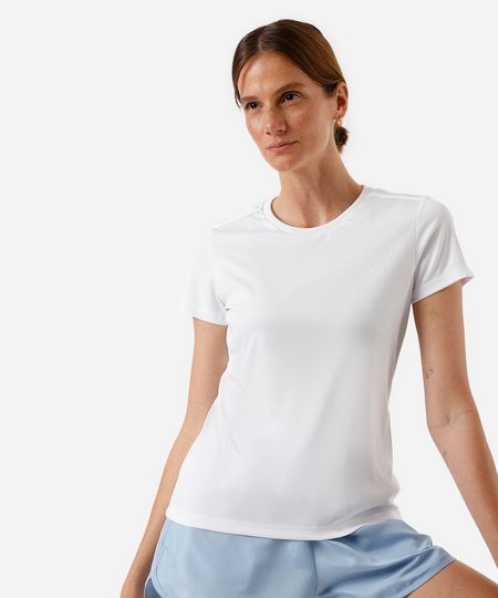 camiseta feminina esportiva ace com listras off white P