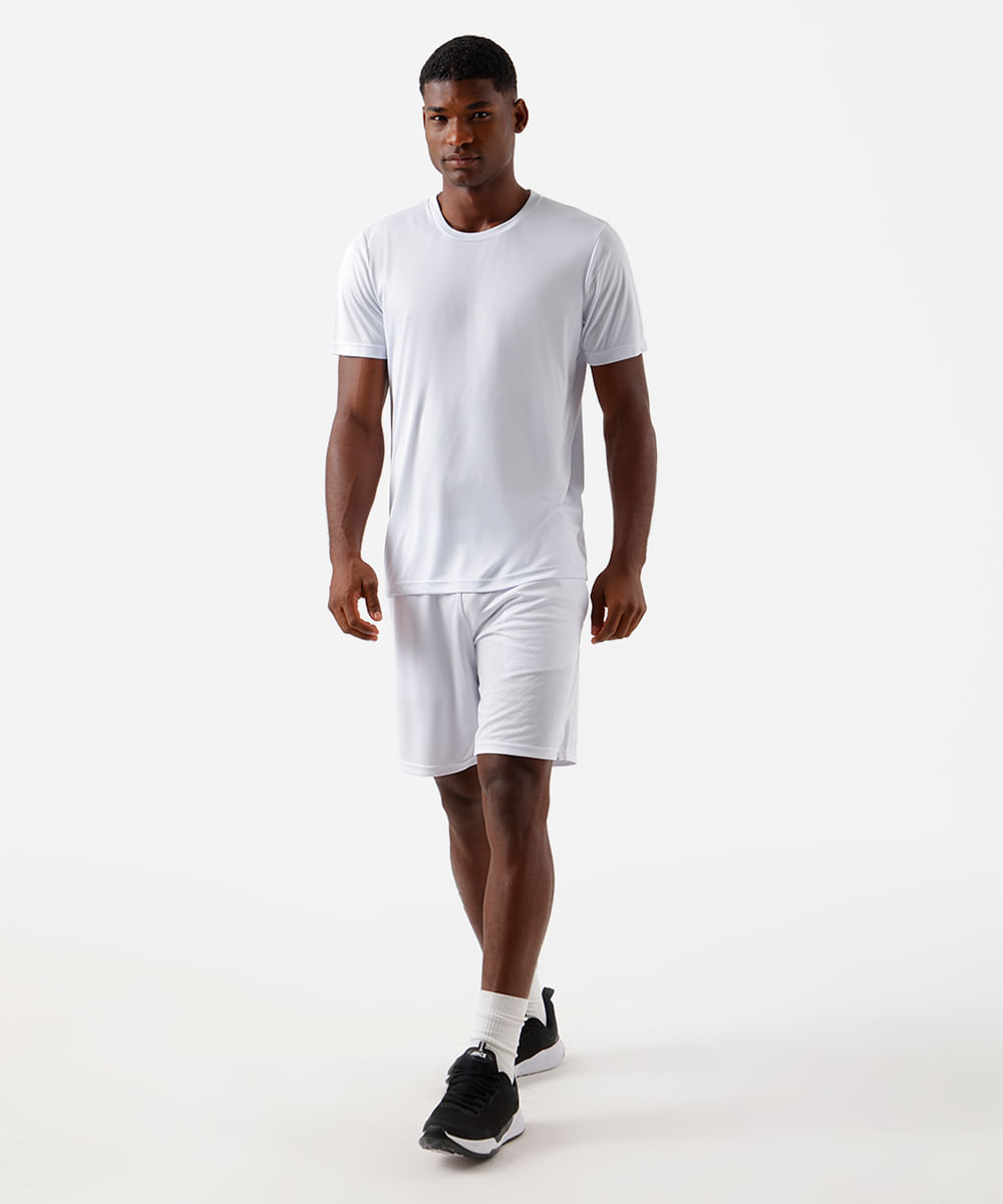 bermuda masculina esportiva ace texturizada branca