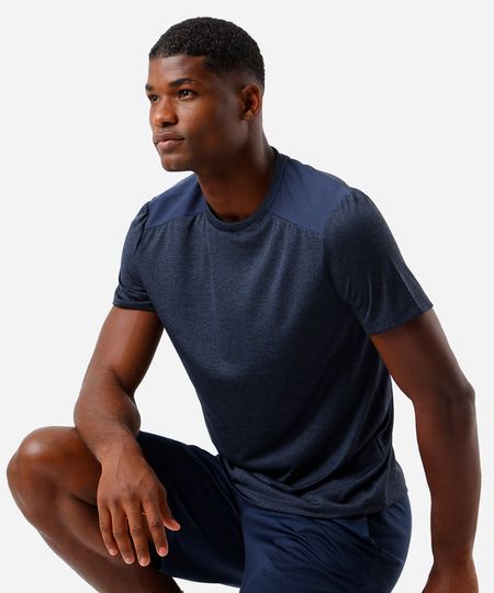 camiseta masculina esportiva ace com recorte azul G camiseta masculina esportiva ace com recorte azul G